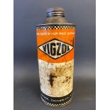 A Vigzol cylindrical quart can.