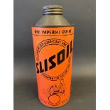 A Slisoil cylindrical quart can.