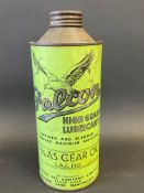 A rarely seen Falcon High Grade Lubricants Gear Oil cylindrical quart can.