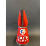 A French quart measure for Hafa Dopee Motor Oil, in excellent condition.