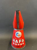 A French quart measure for Hafa Dopee Motor Oil, in excellent condition.