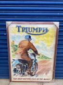 A framed and glazed Triumph pictorial advertising poster 'The Best Motorcycle in The World', circa