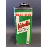 A Wakefield Castrollo Upper Cylinder Lubricant square quart can, in good condition.