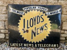 A Lloyd's News rectangular enamel sign.