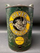 A Silver Knight five gallon can.
