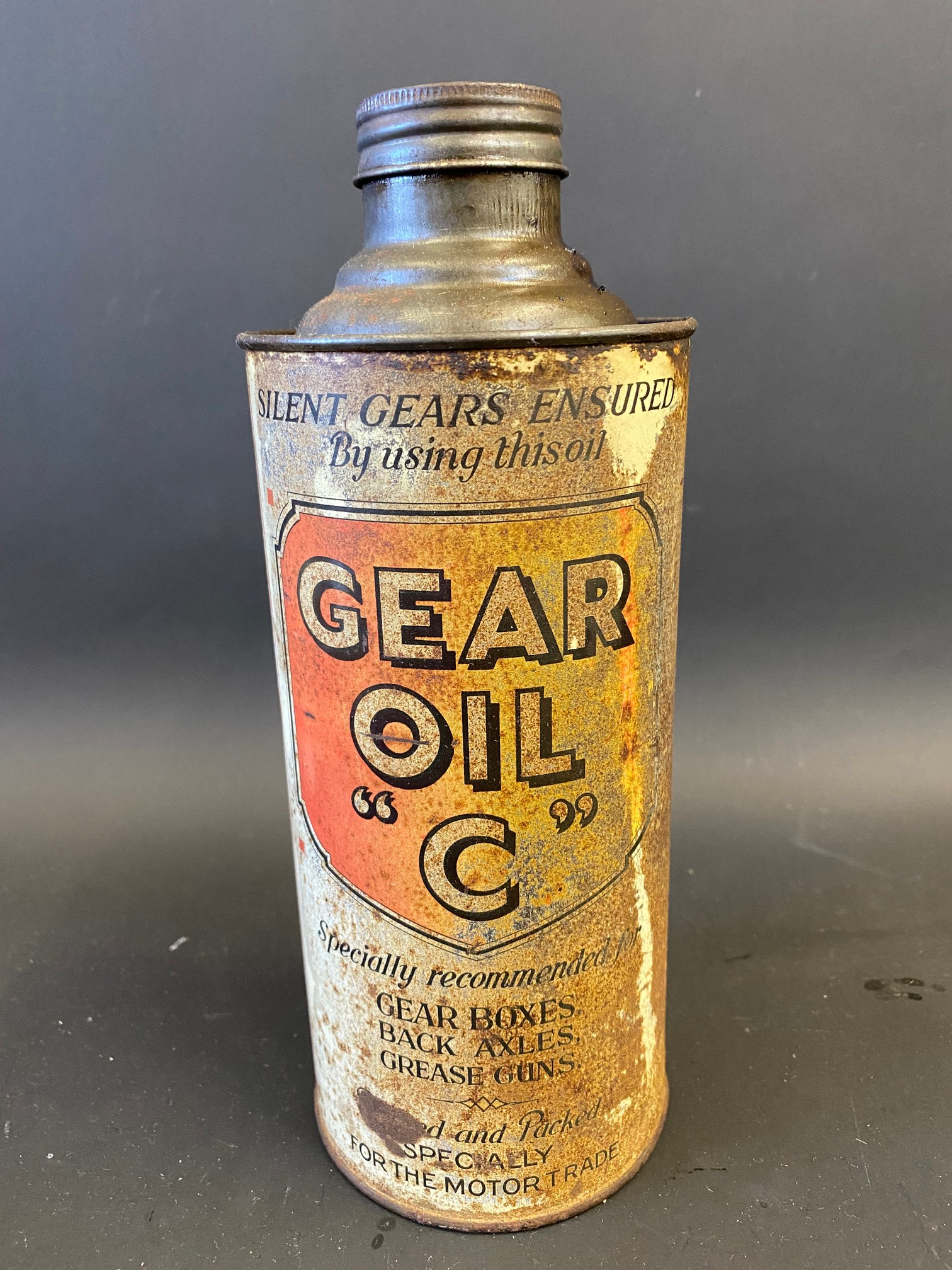 A Gear Oil 'C' quart cylindrical oil can. - Image 2 of 4