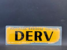 A National Benzole Co. Ltd. Derv glass petrol pump brand indicator, 20 x 7".