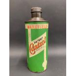 A Wakefield Castrol quart cylindrical oil can.