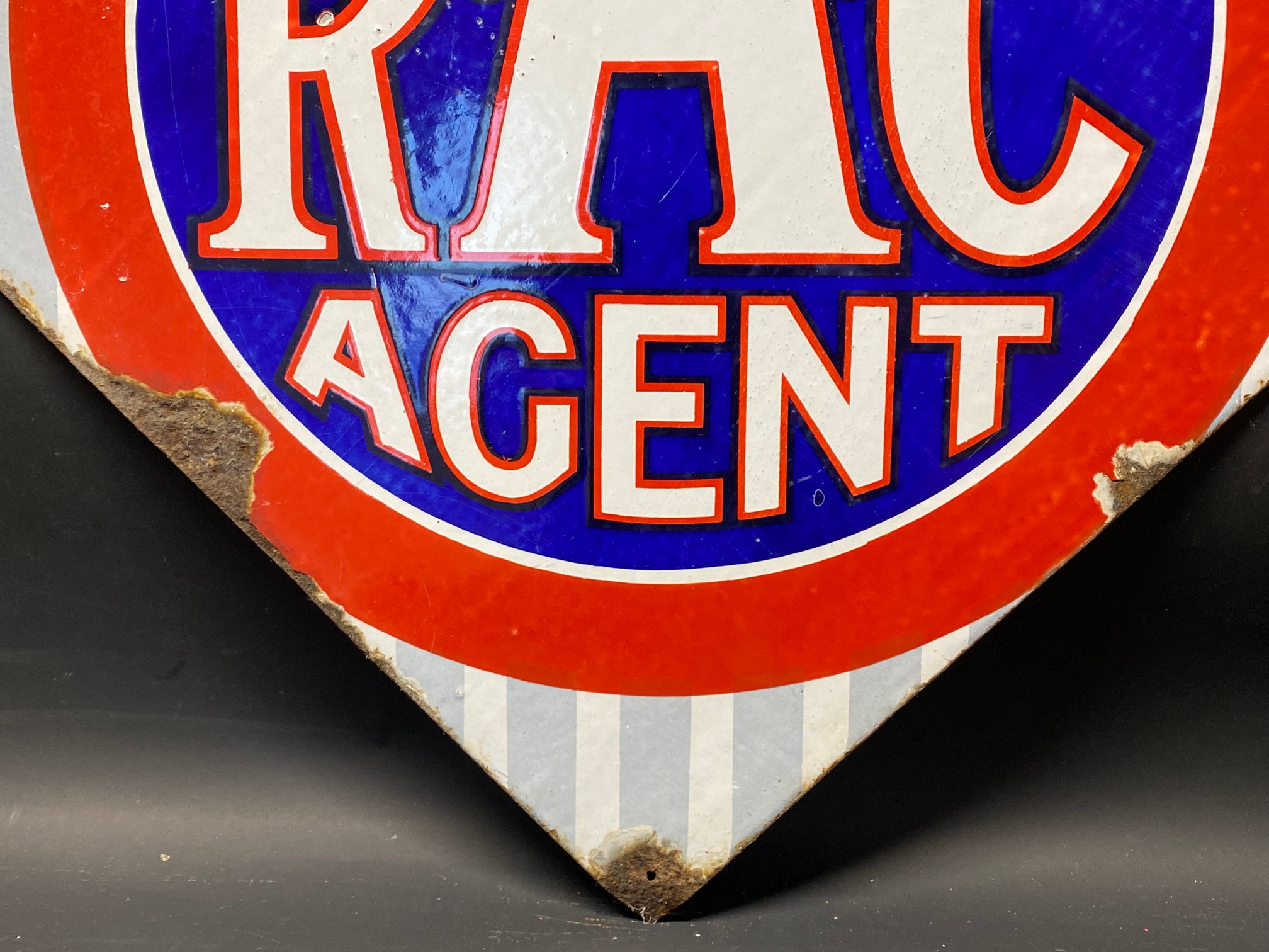 An RAC Agent lozenge shaped double sided enamel sign, 28 x 28". - Image 7 of 7