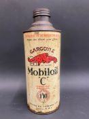A Gargoyle Mobiloil 'C' Grade quart cylindrical oil can.