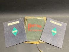 A rare pair of motoring maps on linen - North and South Sections, the sleeve advertising Perrier.