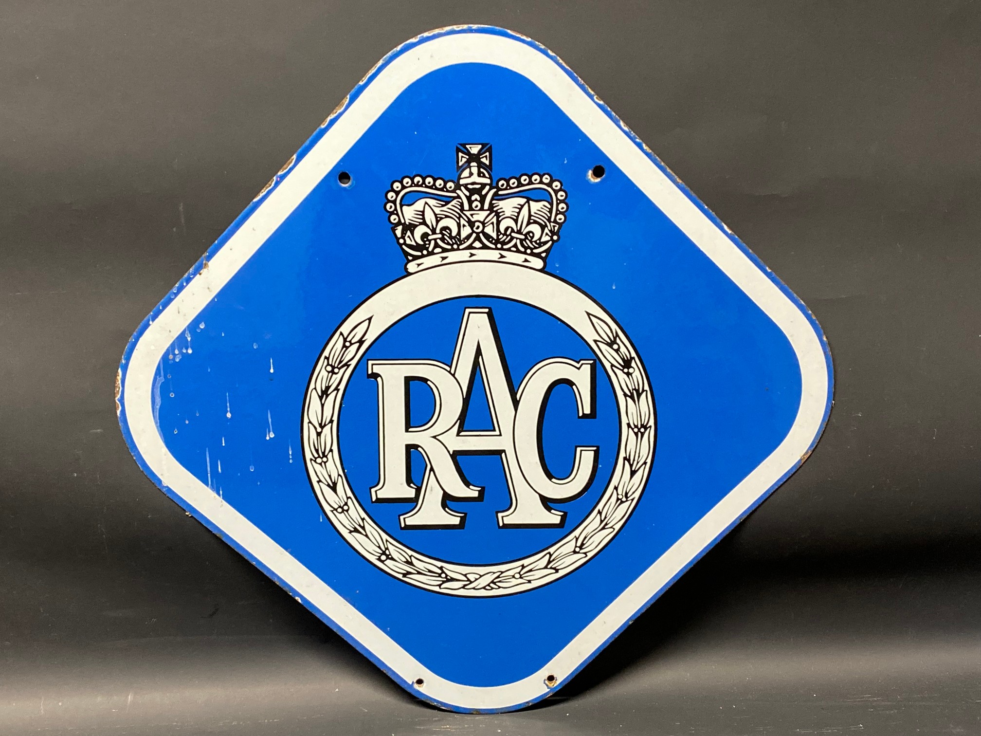 An RAC lozenge shaped enamel sign, 22 x 22". - Image 2 of 2