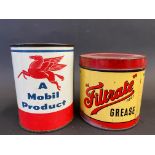 A Filtrate grease tin and a second for Mobil.