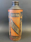 A Continental Arexons quart cylindrical oil can.