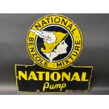 A National Benzole Mixture 'National Pump' enamel sign, 27 x 28".