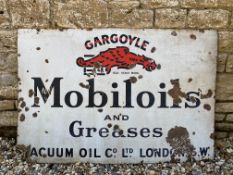 A Gargoyle Mobiloils and Greases rectangular enamel sign, 45 x 30".