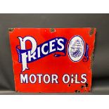 A Price's Motor Oils rectangular enamel sign by Bruton of Palmers Green, 25 x 21".