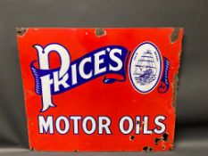 A Price's Motor Oils rectangular enamel sign by Bruton of Palmers Green, 25 x 21".