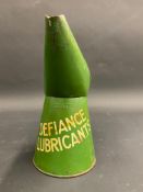 A Defiance Lubricants quart measure, in good condition.