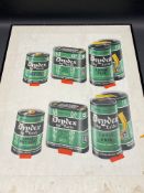 A framed and glazed Drydex Exide Battery pictorial advertisement, 18 x 24".