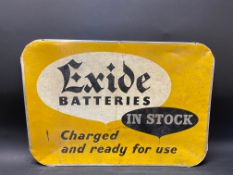 An Exide Batteries aluminium advertising sign, 24 1/2 x 17".