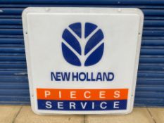 A New Holland plastic lightbox front, 35 1/2 x 35 1/2".