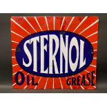 A Sternol Oil and Grease rectangular enamel sign with some older retouching, 21 x 18".