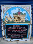 A large Porter's Ships' Compositions pictorial enamel sign, 36 x 48".