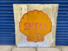 A large Shell aluminium advertising sign, 40 x 42".