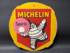 A Michelin Sports hardboard tyre insert advertising sign, 24 1/2" diameter.