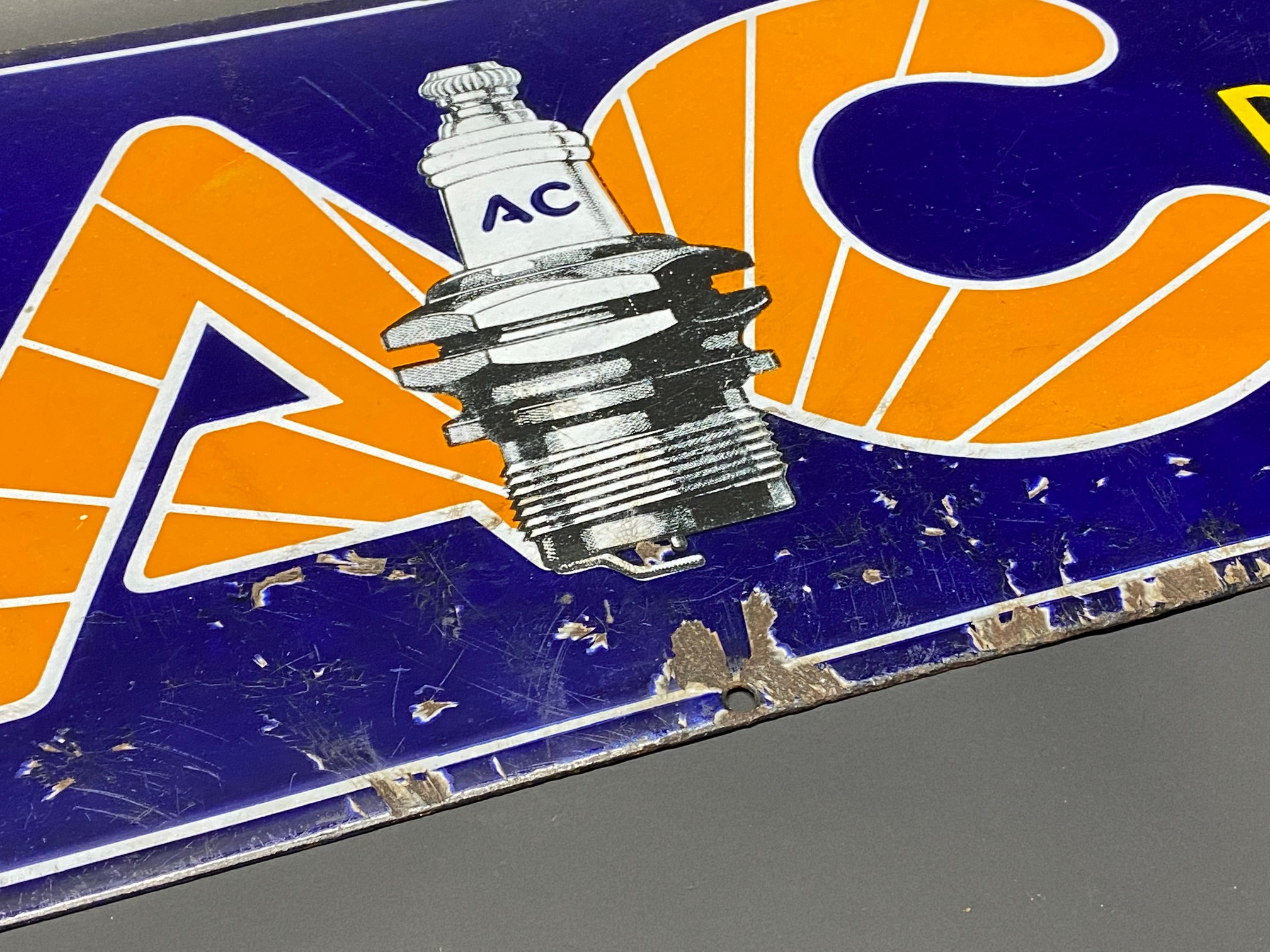 An AC Oil Filters and Plugs rectangular enamel sign, 21 x 9". - Image 2 of 4