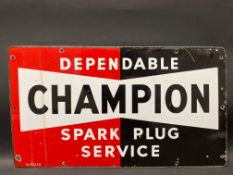 A Dependable Champion Spark Plugs Service enamel sign dated 1951, 23 x 13".