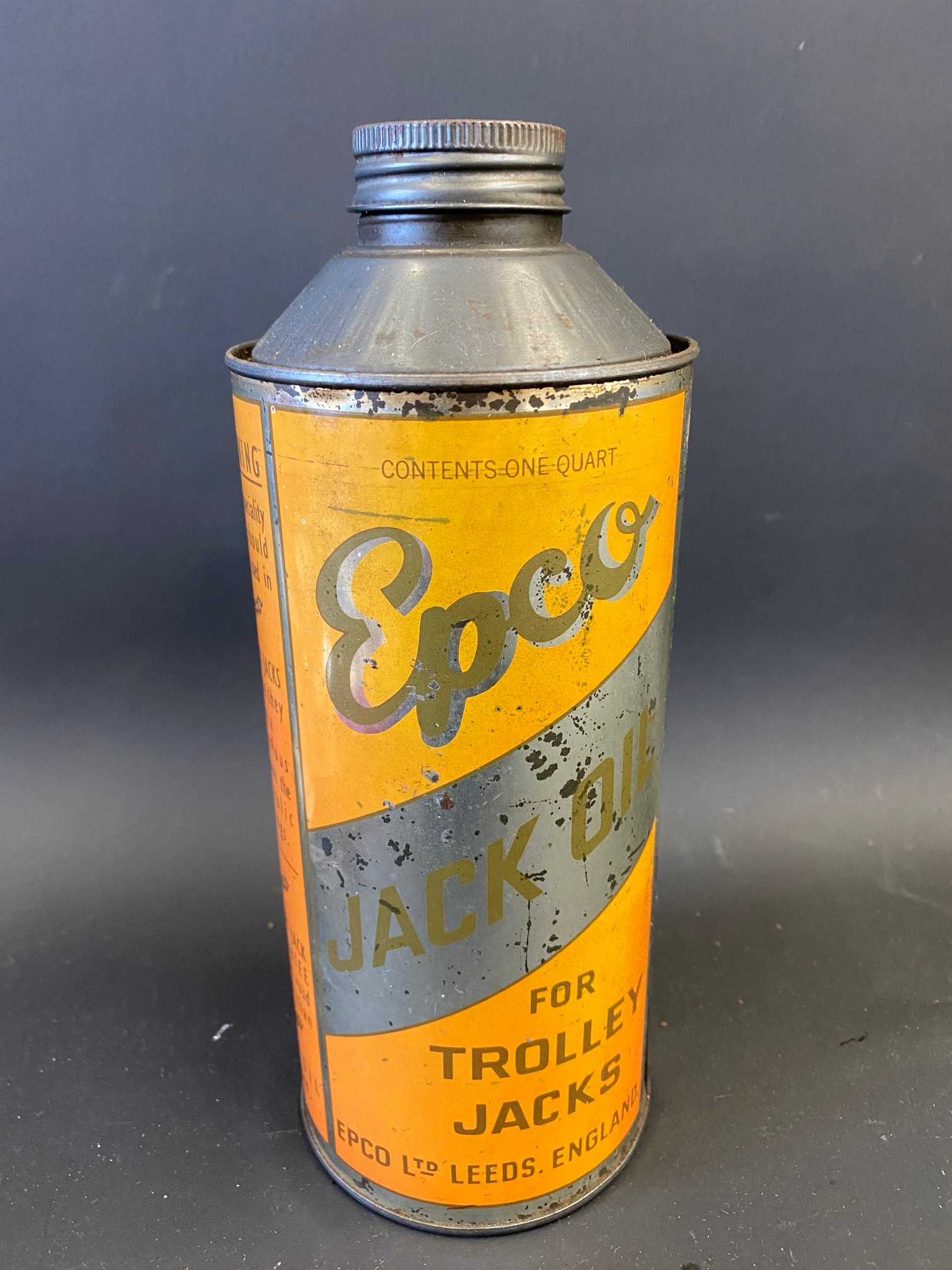 An Epco Jack Oil quart cylindrical oil can. - Image 2 of 4