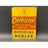 A Carburol Upper Cylinder Lubricant 'Official Dealer' tin advertising sign, 9 x 12".