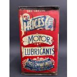 A Price's Motor Lubricants gallon can with original paper label to the reverse, bearing a motor