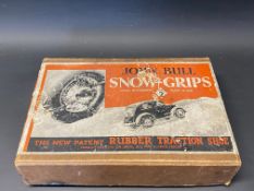 A boxed set of John Bull snow grips circa 1930s.