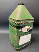 A Liberty five gallon pyramid can.