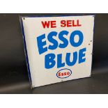 An Esso Blue double sided enamel sign with hanging flange, 18 x 18".