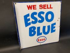 An Esso Blue double sided enamel sign with hanging flange, 18 x 18".