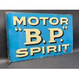 An early BP Motor Spirit double sided enamel sign with hanging flange by Bruton of Palmers Green, in