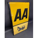 An AA illuminated lightbox with breakdown lorry motif, lacking back panel, 16 x 27".
