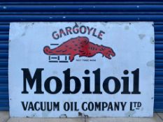 A large Gargoyle Mobiloil rectangular enamel sign with some spots with older retouching, 45 x 30".