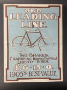 A 'Leading Line' bicycle pictorial poster, 14 1/2 x 19".