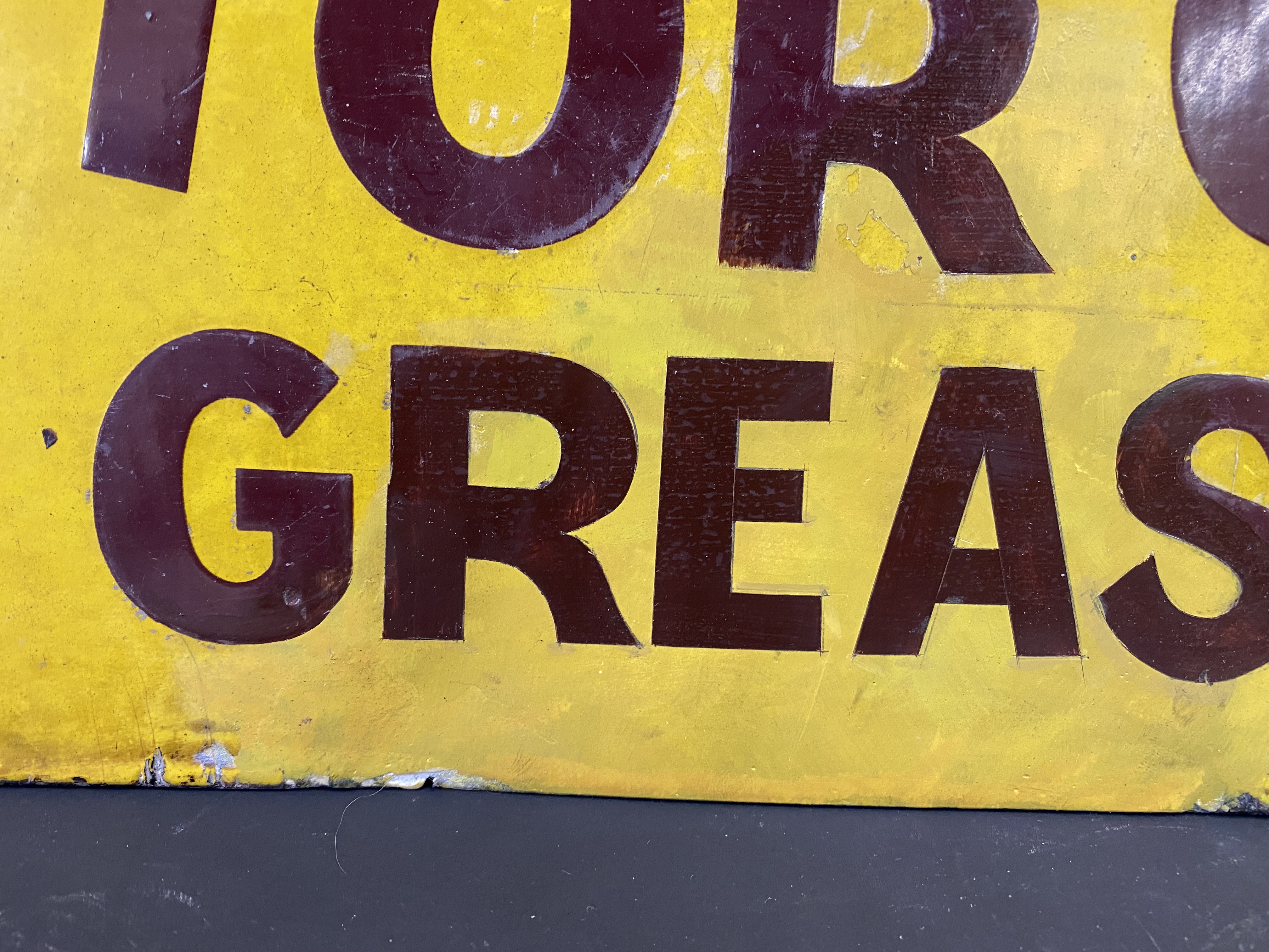 A rare SWARC Motor Oils & Greases double sided enamel sign in good condition, some minor - Image 4 of 8