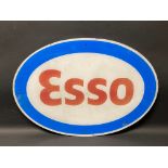 A small oval Esso plastic advertising sign, 26 1/4 x 18 3/4".