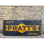 A large Get Pratt's Here rectangular enamel sign, 72 x 30".