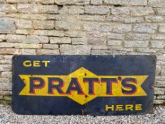 A large Get Pratt's Here rectangular enamel sign, 72 x 30".