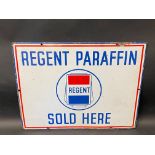 A Regent Paraffin Sold Here enamel sign with central globe motif, 18 x 14".