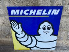 A Michelin pictorial tin advertising sign, 29 1/2 x 29 1/2".