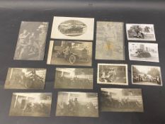 A small quantity of early black and white photographs of mostly motor cars.